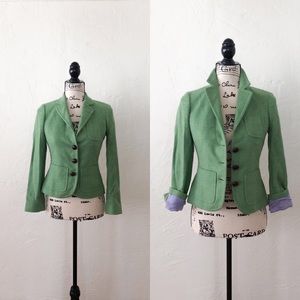 J. Crew Green Wool Blazer // Size 0P